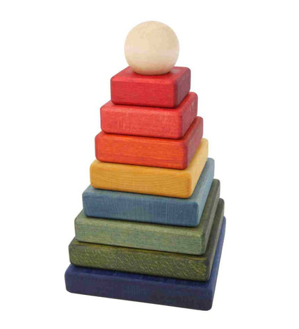 Wooden Square Pyramid - Colorful