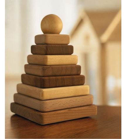 Wooden Square Pyramid - Natural