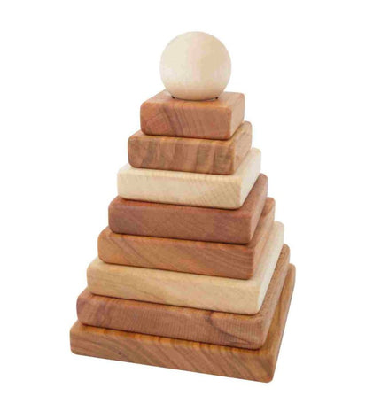 Wooden Square Pyramid - Natural