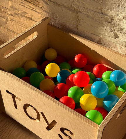 Wooden Toy Box - Montessori Nursery Storage