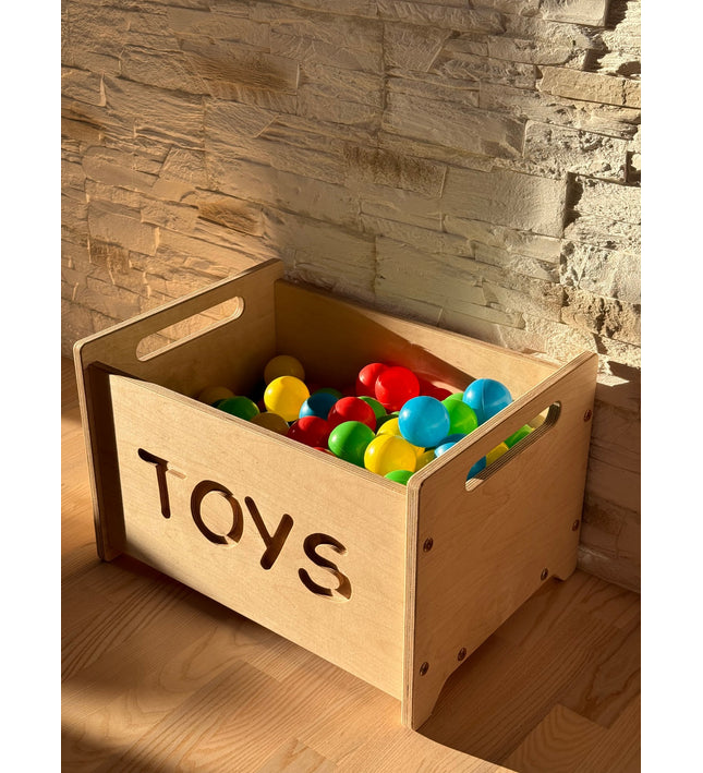 Wooden Toy Box - Montessori Nursery Storage